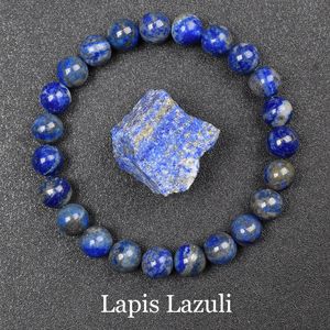 Real 5A natürliche Lapis Lazuli Steinperlen Armband Homme Echtes blaues Lazurit -Edelstein Original Energy Schmuck 240423