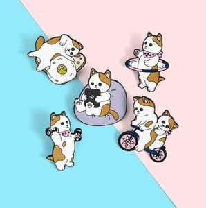 Bike Cat Kawaii ENAMEL BROOCHES PIN For Women Fashion Dress Coat Shirt Demin Metal Brosch Pins Badges Promotion Gift 2021 New Desi4868259