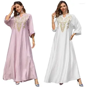 Etniska kläder arabiska broderier lång klänning för kvinnor blygsamhet islamisk party mantel eid muslimska abaya dubai klänning kalkon kaftan femme