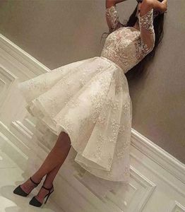 Lovely Knee Length Prom DressES Jewel Neck LaceApplique Half Sleeves Short Homecoming Dress New Arrival Enchantment Celebrity Par2817423