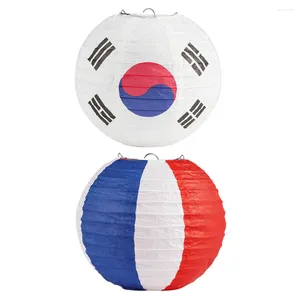 Tischlampen 2 PCs Koreanische Flagge Laternenrestaurant Laternen Outdoor Decor Party Hanging Stil faltbar faltbar