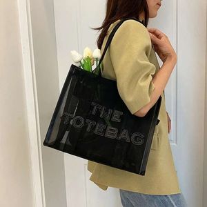 2024 the Bag for Women Designer Luxury Bag Clear Handbags Shopping Pink Transparent Shoulder Messenger Beach Hand Bags Purses