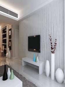 リビングルームソファの背景壁のためのワンンウーヴンファッション薄い群れ垂直ストライプ壁紙ホーム壁紙3Dグレー6007895