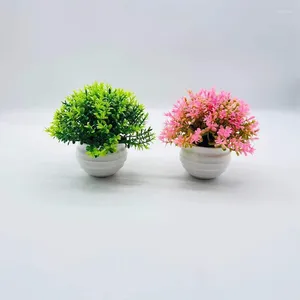 Dekoracyjne kwiaty rośliny plastikowe bonsai półkula garnek fałszywa roślina donita kwiat stół domowy