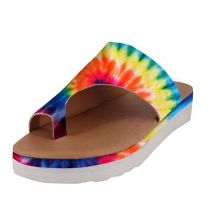 Nuove donne Wiedye Printing Flip Flop Apri Fiori Sandali Slippista comodo Correzione del piede grande alluce2447619