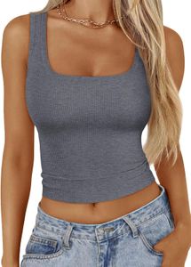 Zbiorniki damskie Camis Anagram-Embram Cotton-Blend Tank Top Shorts Designer T Shirts Joga garnitur dzianiny fitness sport bra mini femme przycięte;