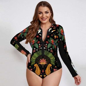 Kobiet damstwa kąpielowy morski wydruk długoterminowy Kwiat 2024 Nowy duży rozmiar stroju kąpielowego One Piece Swimsuit Karium kąpielowe