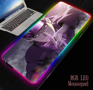 Mairuige anime Naruto RGB LED Large Gaming Mouse Myse Pad komputerowy gracz USB przewodowe oświetlenie LED Kolorowe świetliste biurko MUSEPAD LJ28697968