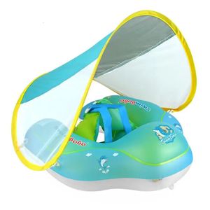 Baby Pool Float Não Over Over Inflable Boat Pool Floats for Kids SPF50 Proteção solar inflável Baby Float para bebês 3-48 meses 240419