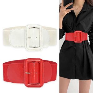 Belts Plus Size Elastic Black Corset Belt Female Waist Big Wide Stretch Cummerbunds Red Designer Belts For Women Waistband Shapper