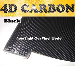 Premium Black 4D Carbon Fiber Vinyl Wrap Carbon Fibre Film For Car Wrap Film Air Bubble Size 152x30MRoll5834396