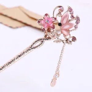 Hair Clips Chinese Style Tassels Metal Hairpin Sticks Pearl Clip Pins Flower Chopsticks Wedding Party Headwear Accessories