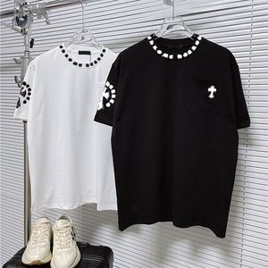 Men e camisetas de póos de designer redondo camiseta plus size pescoço bordado e estampado estilo polar desgas