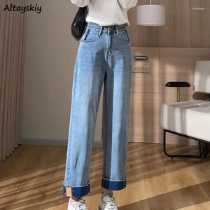 Frauen Jeans Frauen Mode Ankunft All-Match Freizeit Straight Young Ladies Street tragen koreanische Ins College High Taille