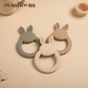 1 pezzi di grado alimentare in silicone teether giocattolo giocattolo cartone animato anello di cura della dentizione BPA BPA Born Born Molar Accessori da masticare 240420