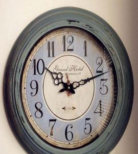 Relógio de parede da sala de estar Mudo Armazenamento de alarmes Retro Iron vintage Estilo rústico antigo redondo de madeira parte decoração de casa5421180