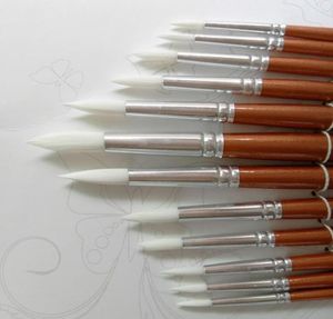 24pcs lote redonda forma de nylon maçaneta de madeira pincel conjunto de pincel conjunto de pincel para arte em aquarela de aquarela acrílica Pintura de suprimentos2993296