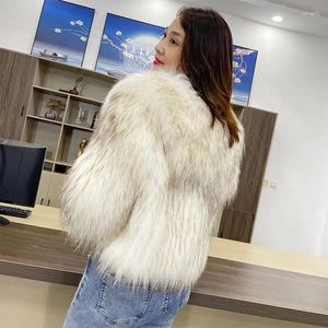 Women's Jackets 2024 Raccoon Wool Knitted Coat Short Fashionable High Grade Elegance Fur Winter Thickened