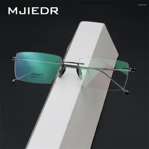 Sunglasses Frames MJIEDR Pure Titanium Rimless Glasses Frame Men Optical Myopia Clear Lens Prescription Eyeglasses Men's Frameless Spectacle