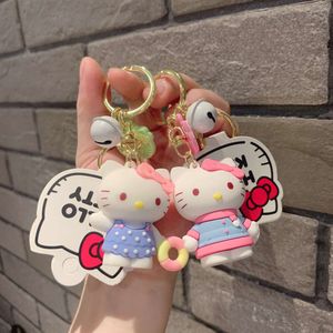 Cute Dressing Diary Car Keychain Cat Doll Silicone Pendant Keychain Cartoon Backpack