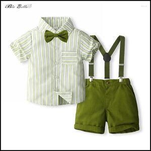 Kleidung Sets Kinder Sommer Boy 2024 Kleidung Set Fashion Green Kids Outfits Kurzarm T-Shirt Gentlemen Hochzeits Geburtstag 1-5y