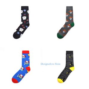 Mens Socks Cartoon Socken Classic Meias Novelty Högkvalitativ Clown Guitar Sock for Men Pure Cotton Calcetines Largos Hombre