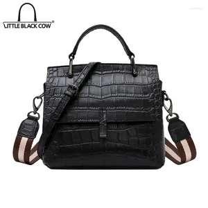 BOUSE SCHEDI Ladies Black Genuina in pelle MANDA MASHIE CROCAZIONE BAGNO DI CROCODILE OFFICI