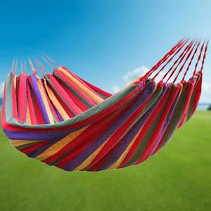 Hammocks 1-2 Pessoas Hammock de tecido com tiras de árvores 264 libras Capacidade Stripe suspenso Swing 102x32 para para interior externo com bolsa de transporte