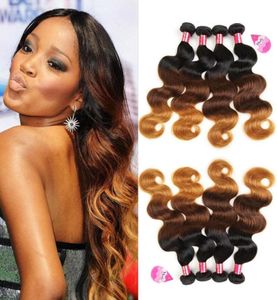 10A Brasiliana Ombre Body Wave Virgin Hair 4 Bundles 100 Capelli umani Bionda Ombre Vergine Capelli estensioni T1B427 Color55409719038774