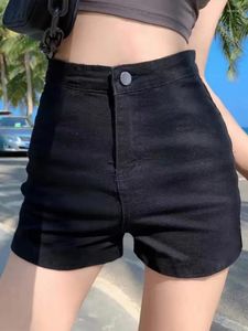 Shorts femminile 2024 Summer Black Denim for Women High Welned Skinny Hip Hop Booty Short Pants harajuku jeans streetwear