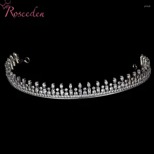 Klipsy do włosów Akcesoria ślubne Unikalny projekt CZ Wedding Royal Crown Princess Ladies Cyrcon Tiaras RE6101