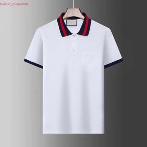 Summer Men Tees Designer Cotton Polo T Fashion Casual Business Work Sport Snake Bee Letter Print Brodery High Street Mens Polos skjortor