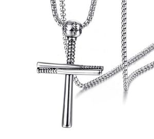 12PCS European and American outdoor baseball cross pendant necklace Fashion personality Man039s accessories 3color7876648