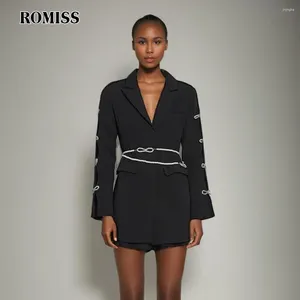 Abiti da donna romiss patchwork blazer per prua per le donne maniche lunghe con maniche lunghe scavalcano la primavera femmina di blazer solido