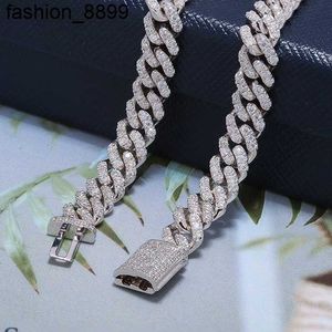 Super september Sier Single Rows 6mm 8mm 10mm Iced Out D Color VVS Moissanite Diamond Necklace Cuban Link Chain Armband