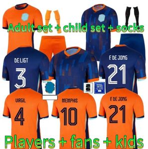 Netherlands football jersey MEMPHIS European Cup 24 25 Holland club soccer jersey DE JONG VIRGIL DUMFRIES BERGVIJN KLAASSEN BLIND DE LIGT men kids kit football shirt