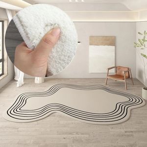 Decoração carpete irregular redonda sala de estar casa especialista em forma de espessura espessada sofá salão de quarto de banho de peito de arte de arte 240424