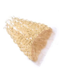 Wet and Wavy 613 Blonde Ear to Ear 13x4 Lace Frontal Closure with Baby Hair Water Wave Brazilian Blonde Human Hair Full Frontals8502983