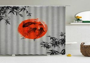 Shower Curtains Waterproof Bath Chinese Style Ink Painting 180200cm Bathroom Screen Printed Curtain Home Decor9419231