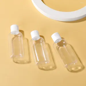 Depolama Şişeleri 3pcs 50ml Doldurulabilir Boş Oval, Flip Cap Seyahat Boyut Kapları Plastik Sıkma