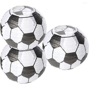 Tischlampen 3 PCs Laternenlampenschatten Sport-Dekor Fußballdekorationen Falten Sie dekorative Papierszene Kind.