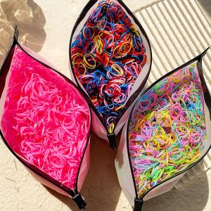 50Pcs/Lot Elastic Rubber Band for Girl Colourful Disposable Hair Ties Headband Ponytail Holder Bands Kid Hair Accessories