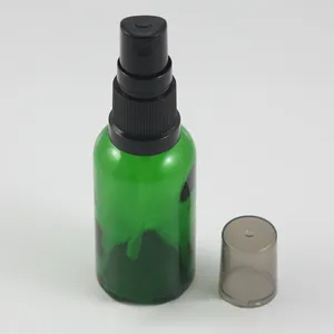 Depolama Şişeleri 1 Oz Seyahat Mini Doldurulabilir Parfüm Şişesi Siyah Atomizer Püskürtücü 30ml Cam Yeşil Kap