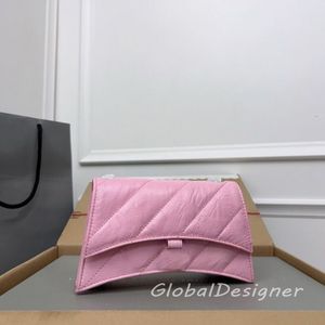 Half Moon Handväskor axelväskor damer koppling kohud läder designer kvinnor väska kedja silver kors kropp väska flip plånbok klaff mode väskor rosa högkvalitativa hobo 7a