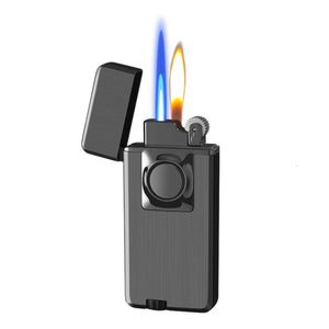 Doppelfeuer Butan leichter Nachfüllung einzigartiger Ein-Knopf-Konvertierung Jet Torch Windproof leichter