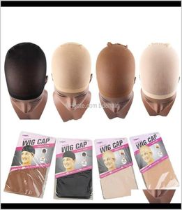 Aessory Tools Hair Products2pcs High Quality Brown Cap to Christmas Cosplay Wig Caps Stocking Elastic Liner Mesh för att göra WI5972392