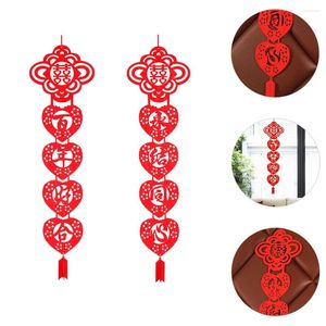 Estatuetas decorativas dísticas siamesas de decoração chinesa de decoração ao ar livre de estamenha da casa pendurada bandeira não tecida tema frontal de tecido