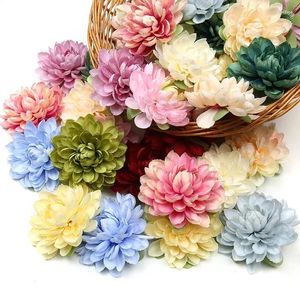 Dekoratif Çiçekler 2/5 PCS İpek Dahlia Yapay Çiçek Daisy Head Bridal Saç Klipler Düğün Ev Dekorasyon Broş Çelenk Aksesuarları