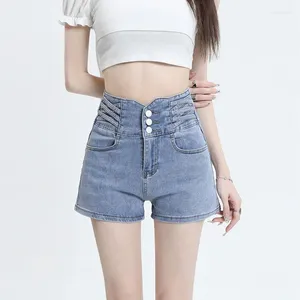 Women's Jeans High Waist Light Color Denim Shorts Female 2024 Summer American Spicy Girl Tight Thin Package Hip A Word Pants