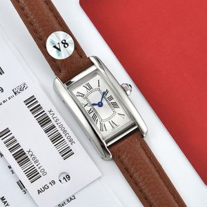 U1 Top Grade AAA Classic Elegant Designer Watch Fashion Quartz Движение Square Tank 19x35 Женские часы из нержавеющей стали Montre de Luxe Кожаные ремни.